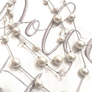 3 Layer Faux Pearl and Crystal necklace.